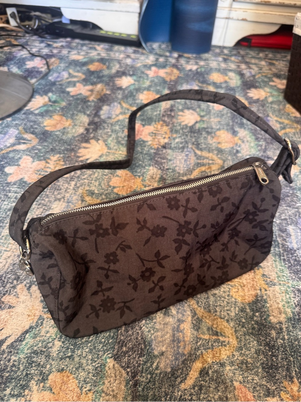 BAGGU Charcoal Ditsy Floral Loaf Bag